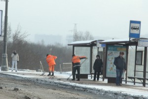 Уборка снега на Варшавском шоссе