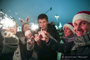 Массовые новогодние гулянья в Москве