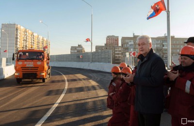 Мэр Москвы Сергей Собянин открыл движение по новому путепроводу в Щербинке